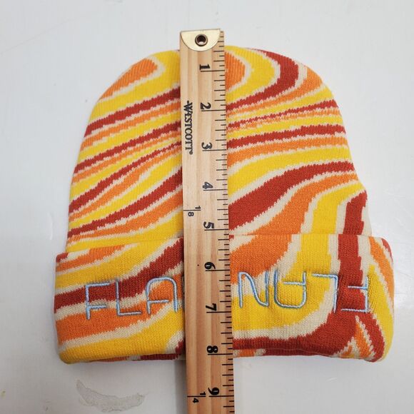 Flan Labs Stripes Beanie Hat Embroidered One Size Fits ALL 100% Cotton Knit NWT - Picture 4 of 7